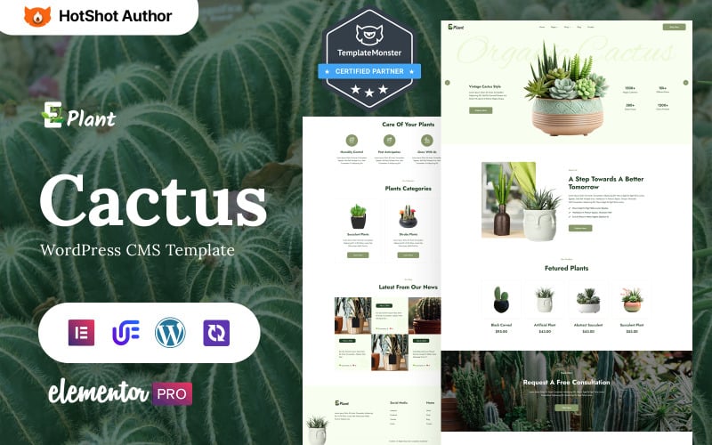 E-plant - Cactus Plant Shop, Landscape And Gardening WordPress Elementor Theme torrent